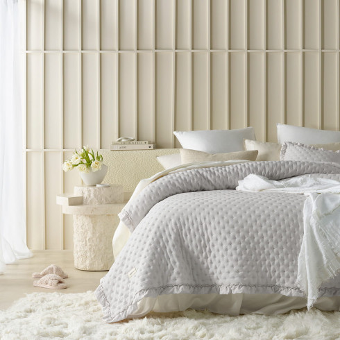 Přehoz na postel Molly - světle šedý 240x260 cm