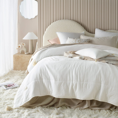 Prehoz na posteľ Noemi - smotanovo biely 170x210 cm