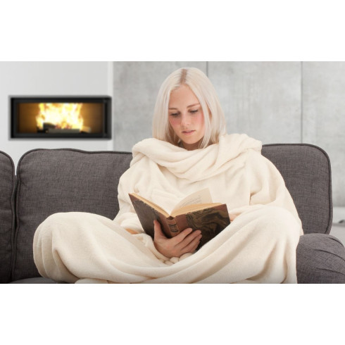 Televízna deka s rukávmi - krémová 