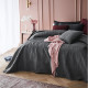 Tmavě šedý přehoz na manželskou postel Leila 220x240 cm