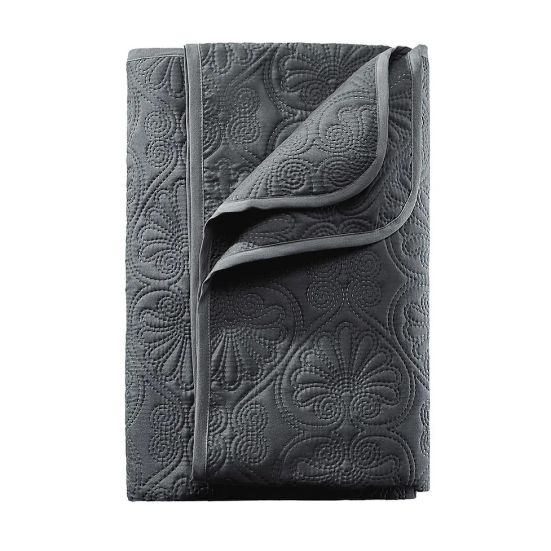 Tmavě šedý přehoz na manželskou postel Leila 220x240 cm