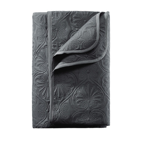 Tmavo sivý prehoz na manželskú posteľ Leila 220x240 cm