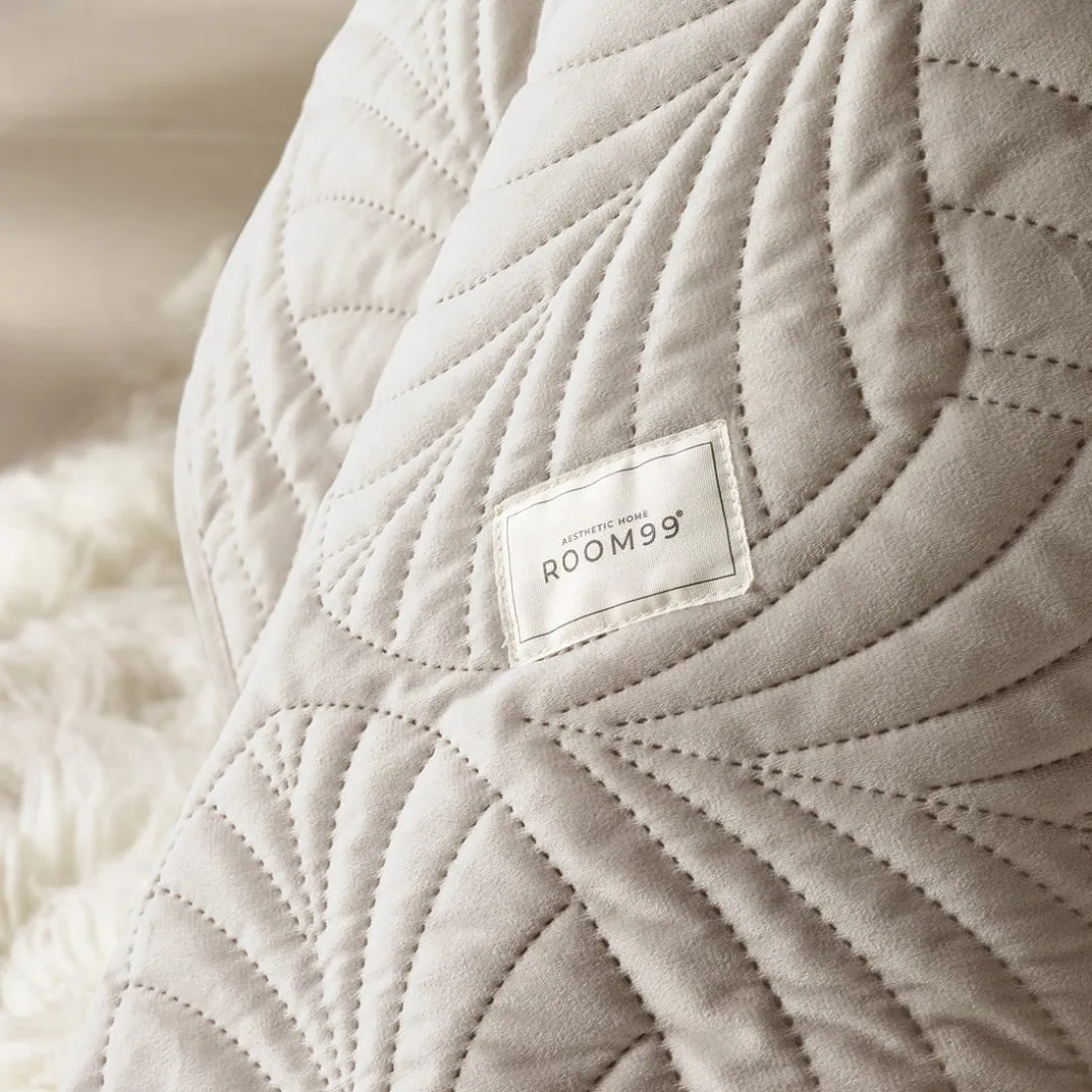 Velúrový prehoz na posteľ Feel - béžový 200x220 cm