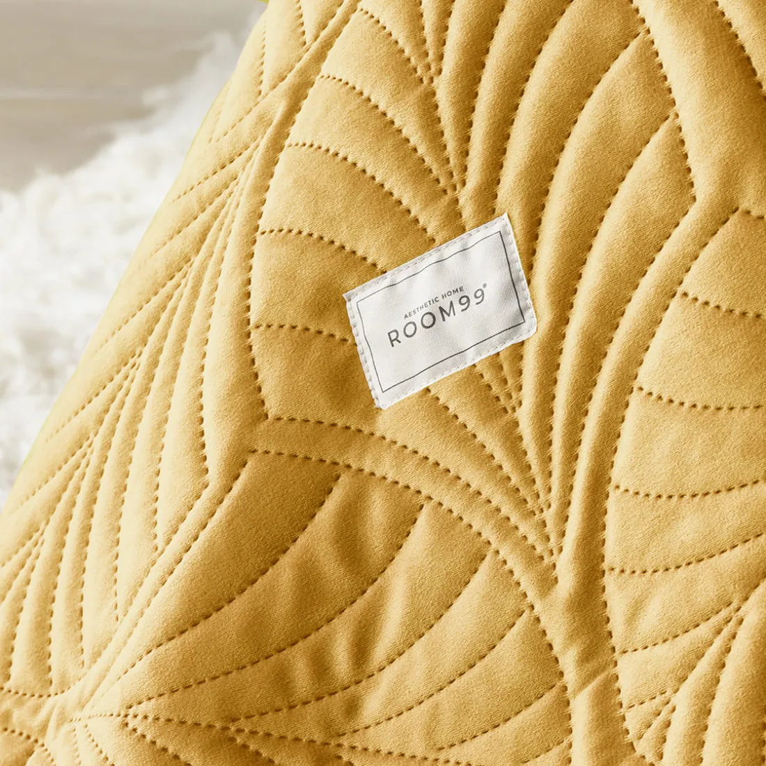 Velúrový prehoz na posteľ Feel - horčicový 170x210 cm