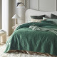 Velúrový prehoz na posteľ Feel - tmavo zelený 200x220 cm