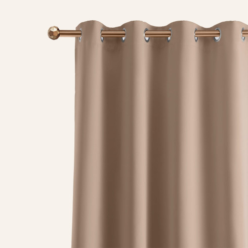 Zatemňujúci záves LAUREL - bežový 140x250 cm - uchytenie dekoračné kolieska