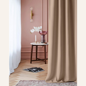 Zatemňujúci záves LAUREL - bežový 140x280 cm - uchytenie dekoračné kolieska