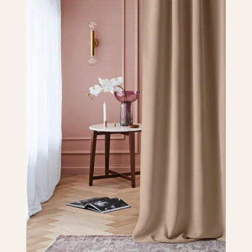 Zatemňovací závěs LAUREL - béžový 140x280 cm - zapínání na pásku