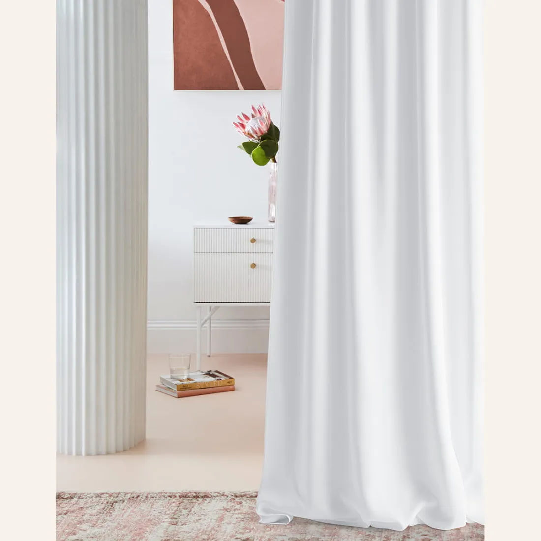 Zatemňujúci záves LAUREL - biely 140x250 cm - uchytenie riasiaca páska
