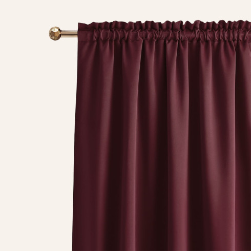 Zatemňovací závěs LAUREL - vínový 140x250 cm - zapínání na pásku