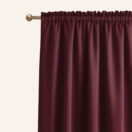 Zatemňovací závěs LAUREL - vínový 140x250 cm - zapínání na pásku