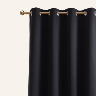 Zatemňujúci záves LAUREL - čierny 140x250 cm - uchytenie dekoračné kolieska