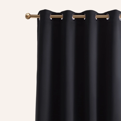 Zatemňovací závěs LAUREL - černý 140x250 cm - nástavec s ozdobnými kolečky