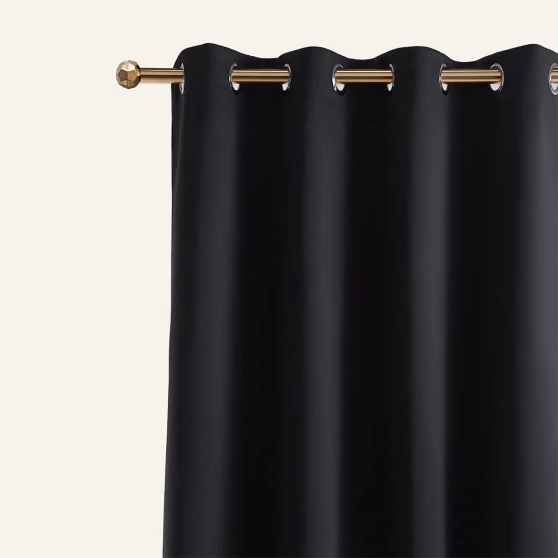 Zatemňujúci záves LAUREL - čierny 140x280 cm - uchytenie dekoračné kolieska