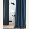 Zatemňujúci záves LAUREL - Dark blue 140x250 cm - uchytenie dekoračné kolieska