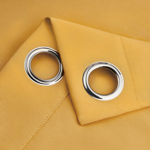 Zatemňujúci záves LAUREL - horčicový 140x250 cm - uchytenie dekoračné kolieska