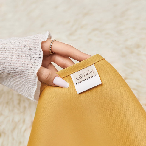 Zatemňovací závěs LAUREL - hořčice 140x280 cm - nástavec s ozdobnými kolečky