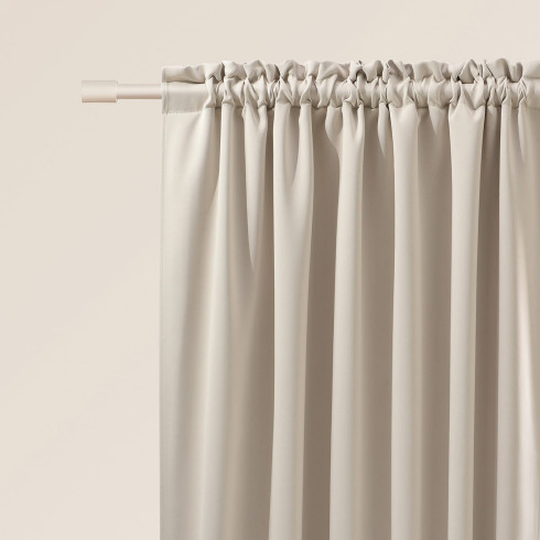 Zatemňujúci záves LAUREL - krémový 140x250 cm - uchytenie riasiaca páska