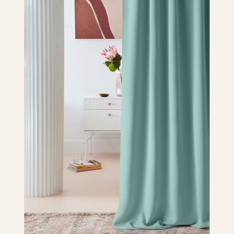 Zatemňujúci záves LAUREL - Mint 140x250 cm - uchytenie dekoračné kolieska