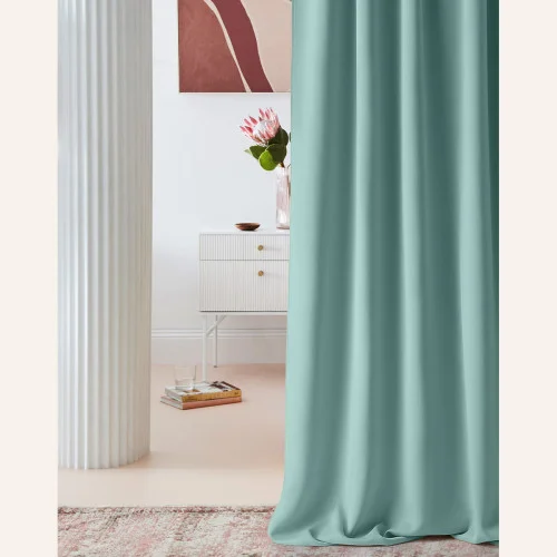 Zatemňovací závěs LAUREL - Mint 140x280 cm - upevňovací páska riasaca