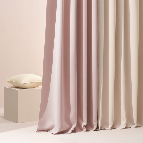Zatemňujúci záves LAUREL - púdrovo ružový 140x280 cm - uchytenie riasacia páska