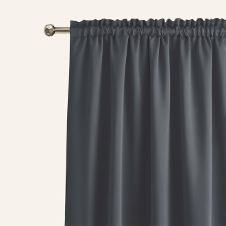 Zatemňujúci záves LAUREL - tmavo sivý 140x250 cm - uchytenie riasiaca páska