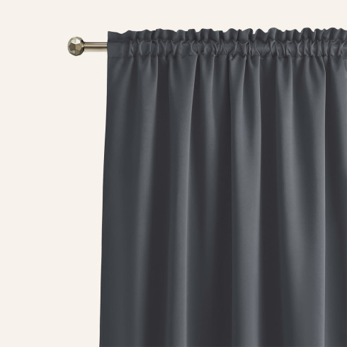 Zatemňujúci záves LAUREL - tmavo sivý 140x250 cm - uchytenie riasiaca páska