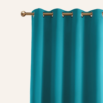 Zatemňujúci záves LAUREL - tyrkysový 140x250 cm - uchytenie dekoračné kolieska