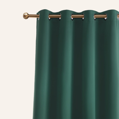Zatemňujúci záves LAUREL - Dark green 140x250 cm - uchytenie dekoračné kolieska Zatemňujúci záves LAUREL - Dark green 140x250 cm - uchytenie dekoračné kolieska