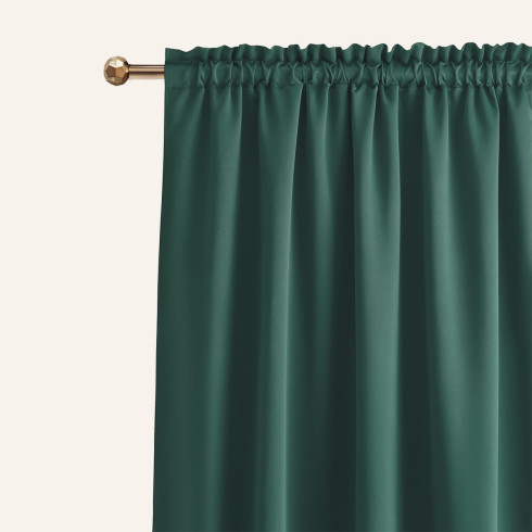 Zatemňujúci záves LAUREL - Dark green 140x280 cm - uchytenie dekoračné kolieska Zatemňujúci záves LAUREL - Dark green 140x280 cm - uchytenie dekoračné kolieska