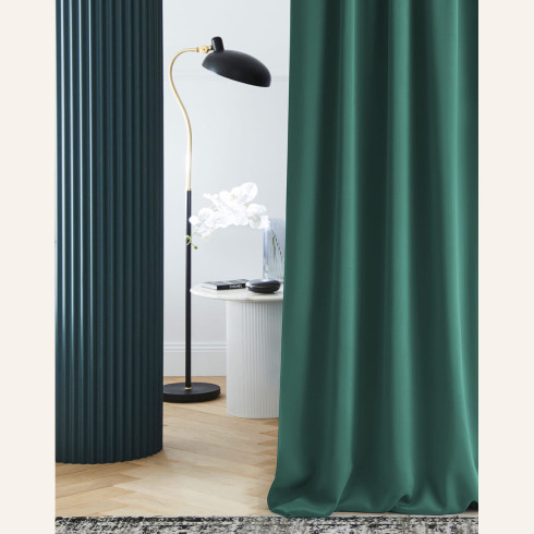 Zatemňujúci záves LAUREL - Dark green 140x280 cm - uchytenie dekoračné kolieska Zatemňujúci záves LAUREL - Dark green 140x280 cm - uchytenie dekoračné kolieska