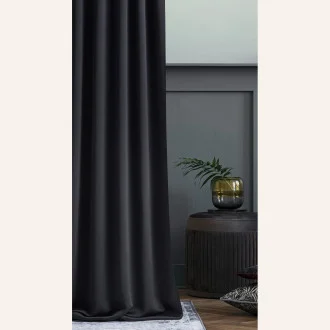 Závěs Aura Black - 140x250 cm - uchycení dekorační kolečka