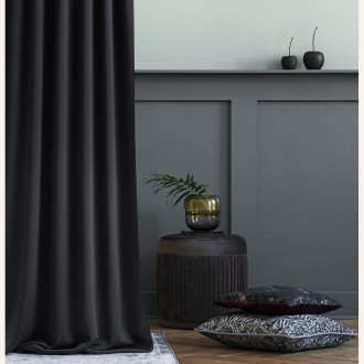 Záves Aura Black - 140x250 cm - uchytenie riasiaca páska