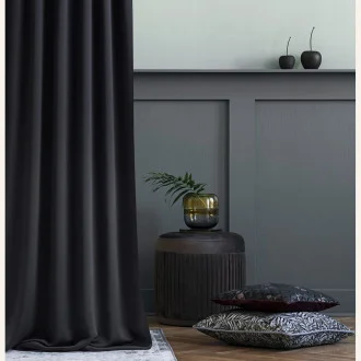 Závěs Aura Black - 140x250 cm - uchycení řasící páska