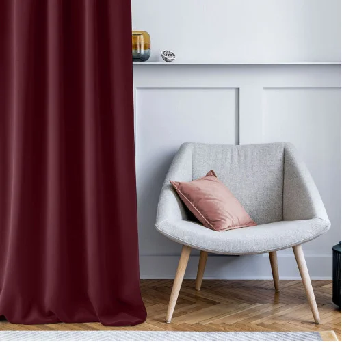 Závěs Aura Deep Red - 140x250 cm - uchycení dekorační kolečka