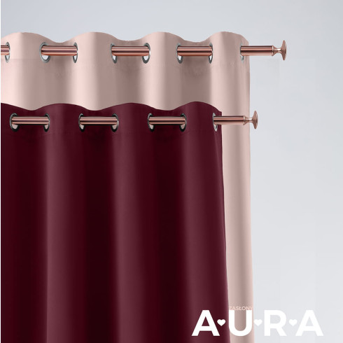 Záves Aura Deep Red - 140x250 cm - uchytenie dekoračné kolieska Záves Aura Deep Red - 140x250 cm - uchytenie dekoračné kolieska