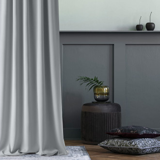 Záves Aura svetlosivý - 140x250 cm - uchytenie dekoračné kolieska