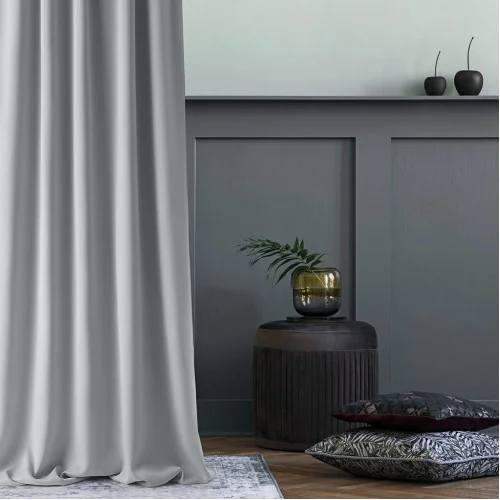 Záves Aura svetlosivý - 140x250 cm - uchytenie dekoračné kolieska