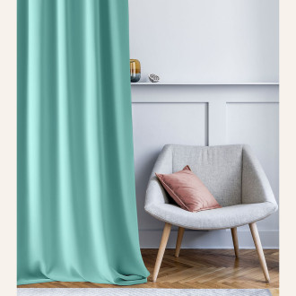 Záves Aura Mint - 140x250 cm - uchytenie dekoračné kolieska