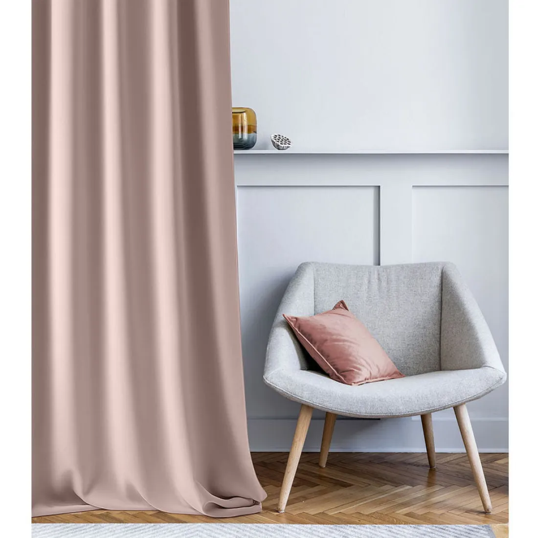 Záves Aura Pink - 140x250 cm - uchytenie dekoračné kolieska