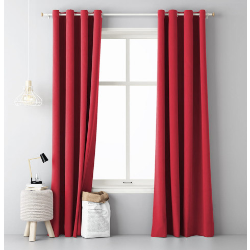 Záves Aura Red - 140x250 cm - uchytenie dekoračné kolieska