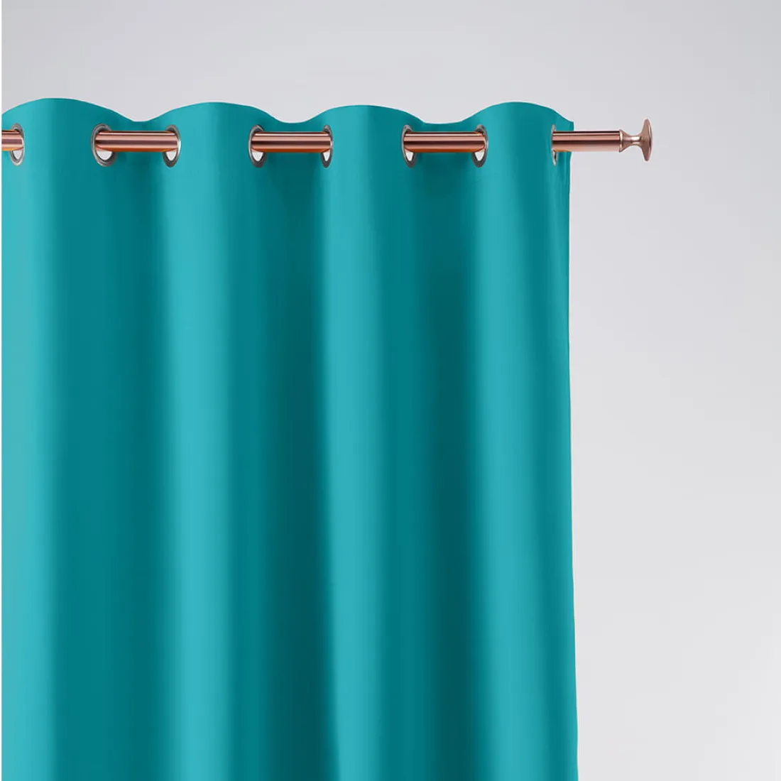 Závěs Aura tyrkysový - 140x250 cm - uchycení dekorační kolečka