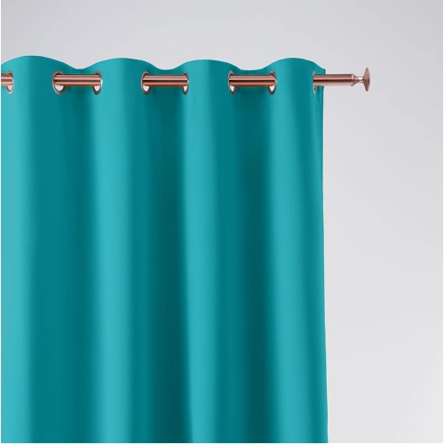 Závěs Aura tyrkysový - 140x250 cm - uchycení dekorační kolečka