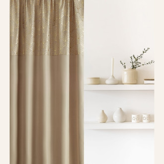 Záves BELISSA - bežový, 140x250 cm - uchytenie dekoračné kolieska