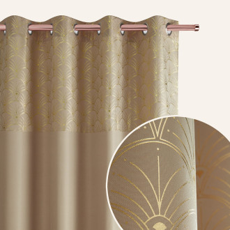 Záves BELISSA - bežový, 140x250 cm - uchytenie dekoračné kolieska