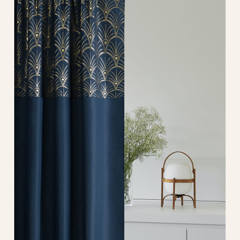 Záves BELISSA - modrý, 140x280 cm - uchytenie dekoračné kolieska