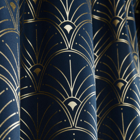 Záves BELISSA - modrý, 140x280 cm - uchytenie dekoračné kolieska