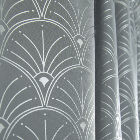 Záves BELISSA - šedý, 140x280 cm - uchytenie dekoračné kolieska