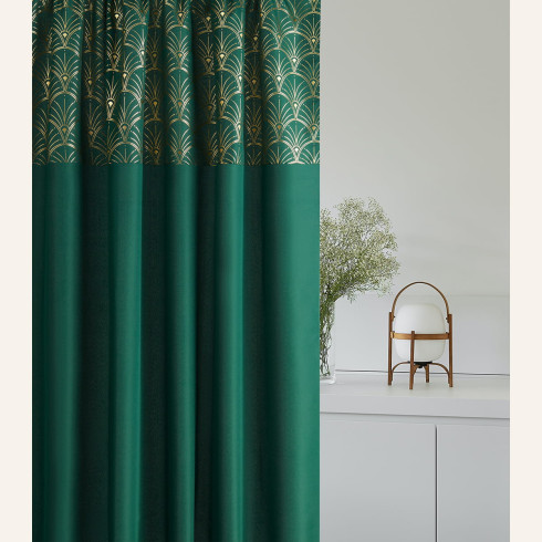 Záves BELISSA - zelený, 140x250 cm - uchytenie dekoračné kolieska