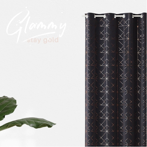 Závěs GLAMMY - dark grey 140x250 cm - uchycení dekorační kolečka